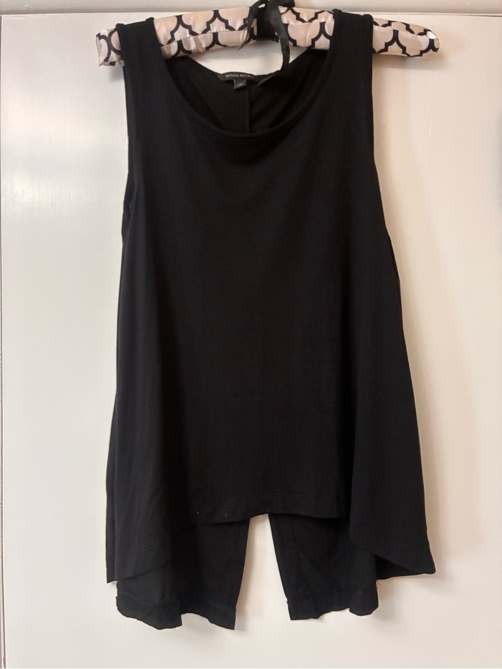 Banana Republic Black High-Low Tank with Back Slit